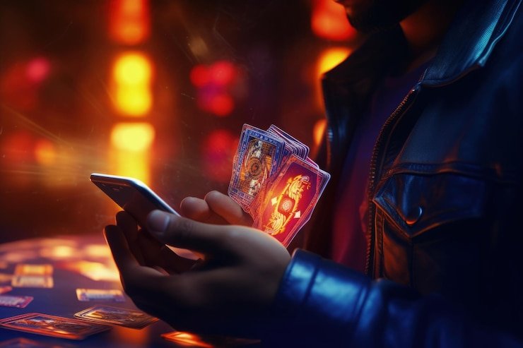 Mobile phone displaying slot game with touch-optimized interface and controls